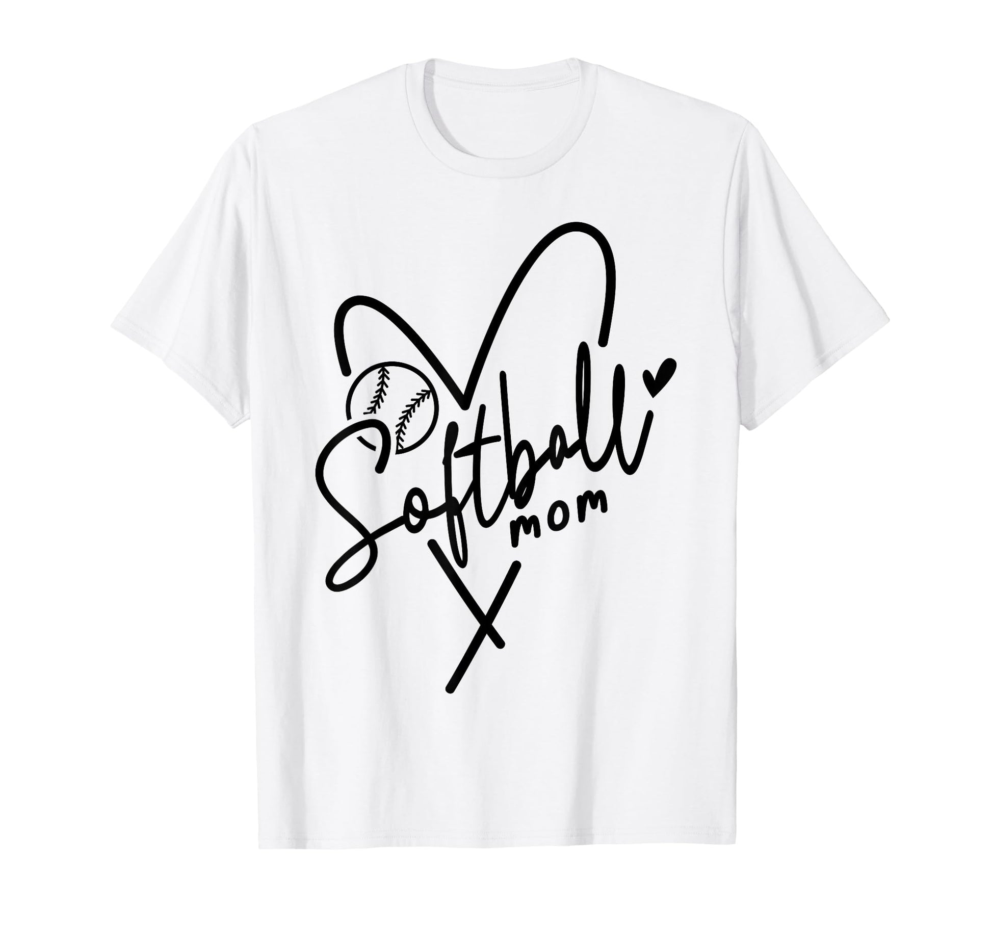 Softball Mom Player Team Mama Sports T-Shirt - Custom Art Print for Adults - T-Shirt, Sweatshirt, Hoodie