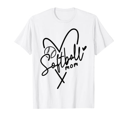 Softball Mom Player Team Mama Sports T-Shirt - Custom Art Print for Adults - T-Shirt, Sweatshirt, Hoodie