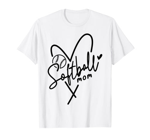 Softball Mom Player Team Mama Sports T-Shirt - Custom Art Print for Adults - T-Shirt, Sweatshirt, Hoodie