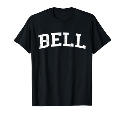 Bell Ca Distressed White Varsity T-Shirt - Custom Art Print for Adults - T-Shirt, Sweatshirt, Hoodie