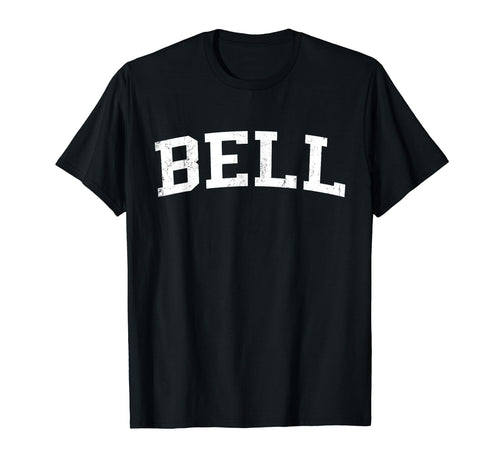 Bell Ca Distressed White Varsity T-Shirt - Custom Art Print for Adults - T-Shirt, Sweatshirt, Hoodie