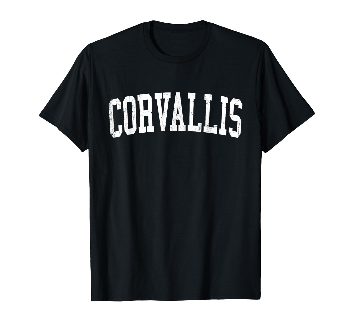 Corvallis Or Distressed White Varsity T-Shirt - Aesthetic Graphic Unisex - T-Shirt, Sweatshirt, Hoodie