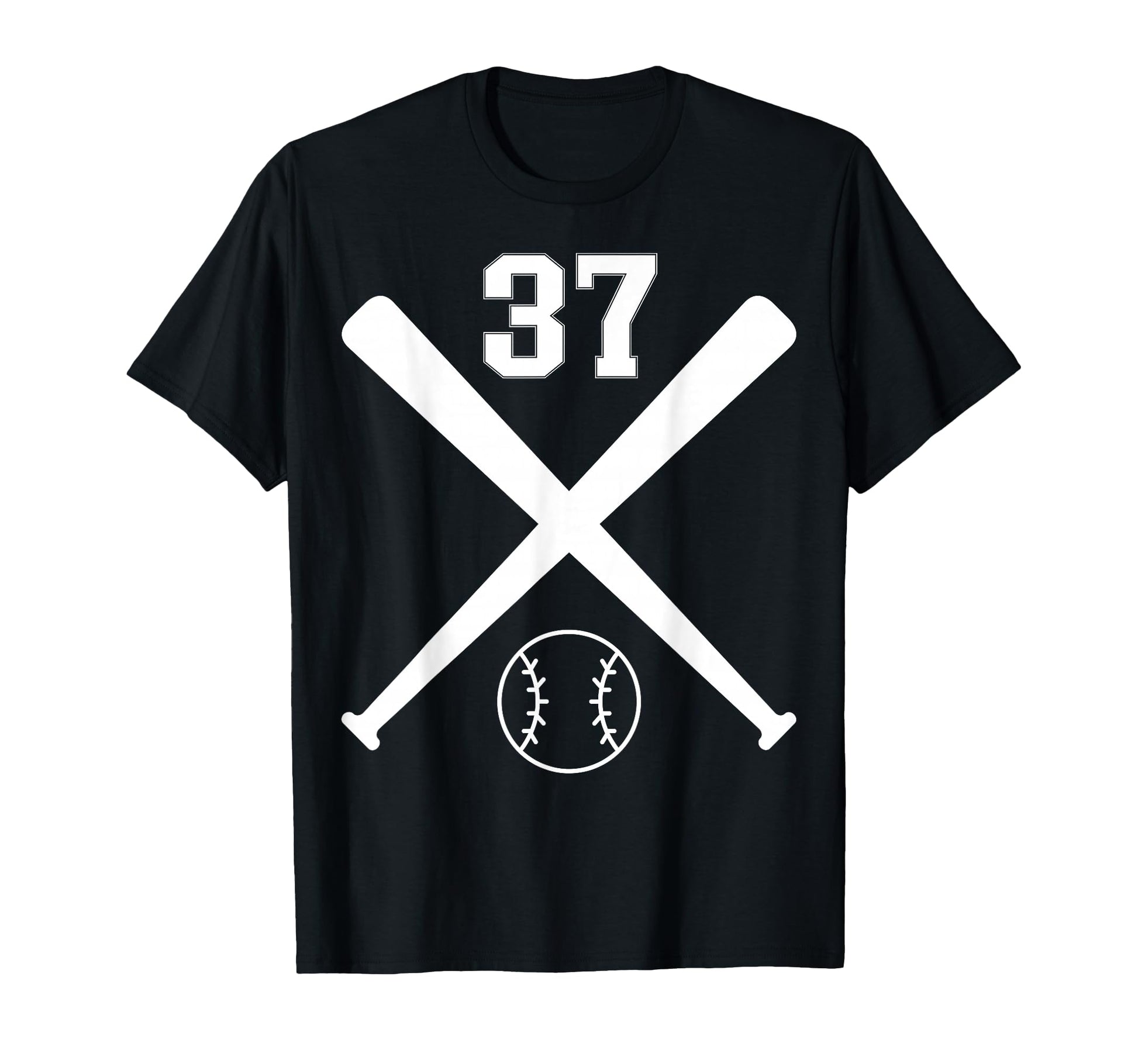Baseball Softball Number 37 T-Shirt - Unique Graphic for Adults - T-Shirt, Sweatshirt, Hoodie