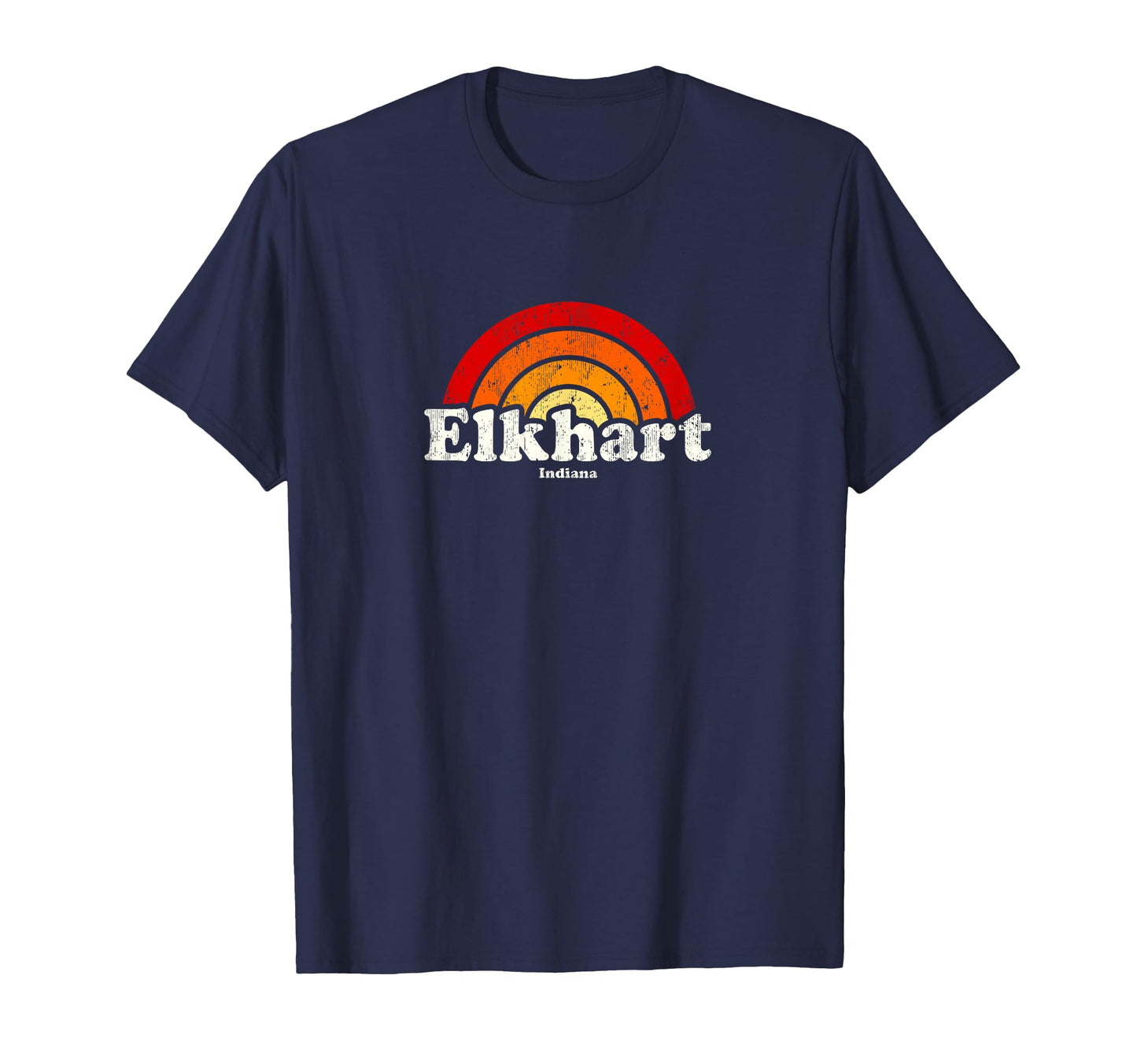 Elkhart Indiana 70S Rainbow T-Shirt - Casual Everyday Wear for Adults - T-Shirt, Sweatshirt, Hoodie