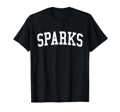 Sparks Nv Distressed White Varsity T-Shirt - Unique Graphic Unisex - T-Shirt, Sweatshirt, Hoodie