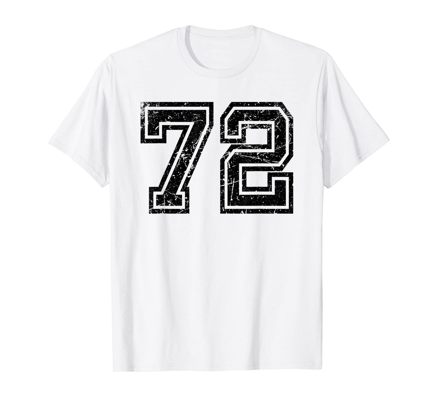 Number 72 Sports Jersey Varsity Lucky Number T-Shirt - Graphic Print Unisex - T-Shirt, Sweatshirt, Hoodie