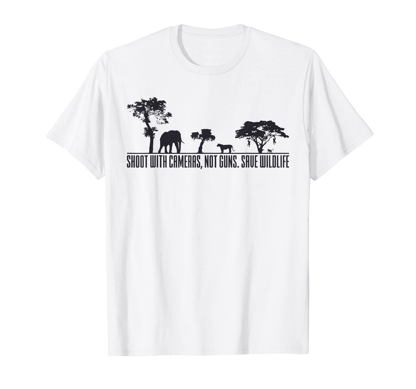 Shoot Cameras Not Guns Save Wildlife T-Shirt - Novelty Apparel for Adults - T-Shirt, Sweatshirt, Hoodie