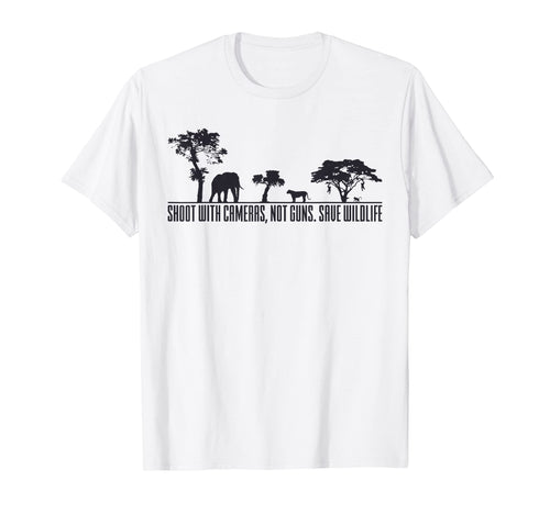 Shoot Cameras Not Guns Save Wildlife T-Shirt - Novelty Apparel for Adults - T-Shirt, Sweatshirt, Hoodie