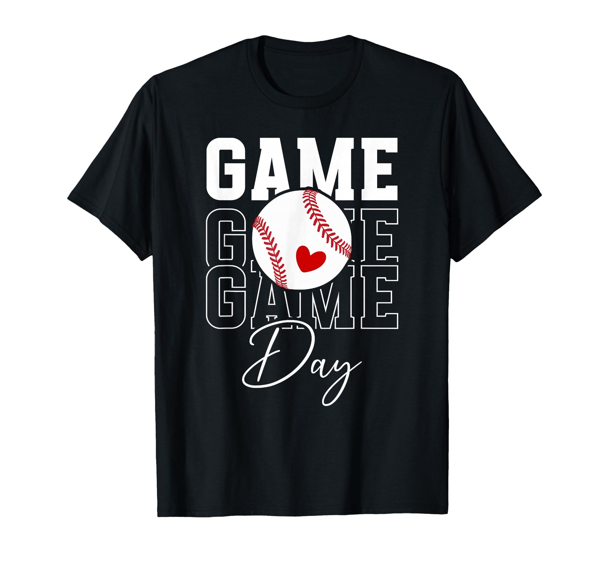 Game Day Baseball Game Day Heart T-Shirt - Graphic Print Men Women - T-Shirt, Sweatshirt, Hoodie