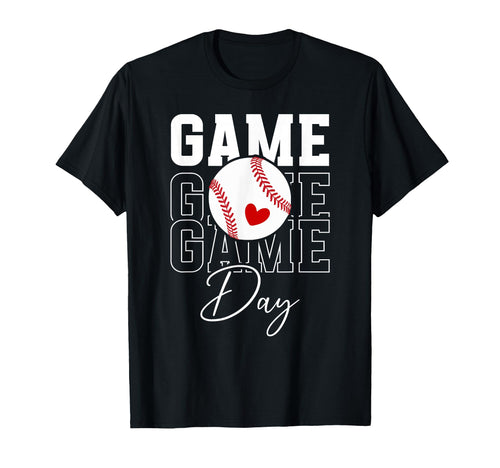 Game Day Baseball Game Day Heart T-Shirt - Graphic Print Men Women - T-Shirt, Sweatshirt, Hoodie