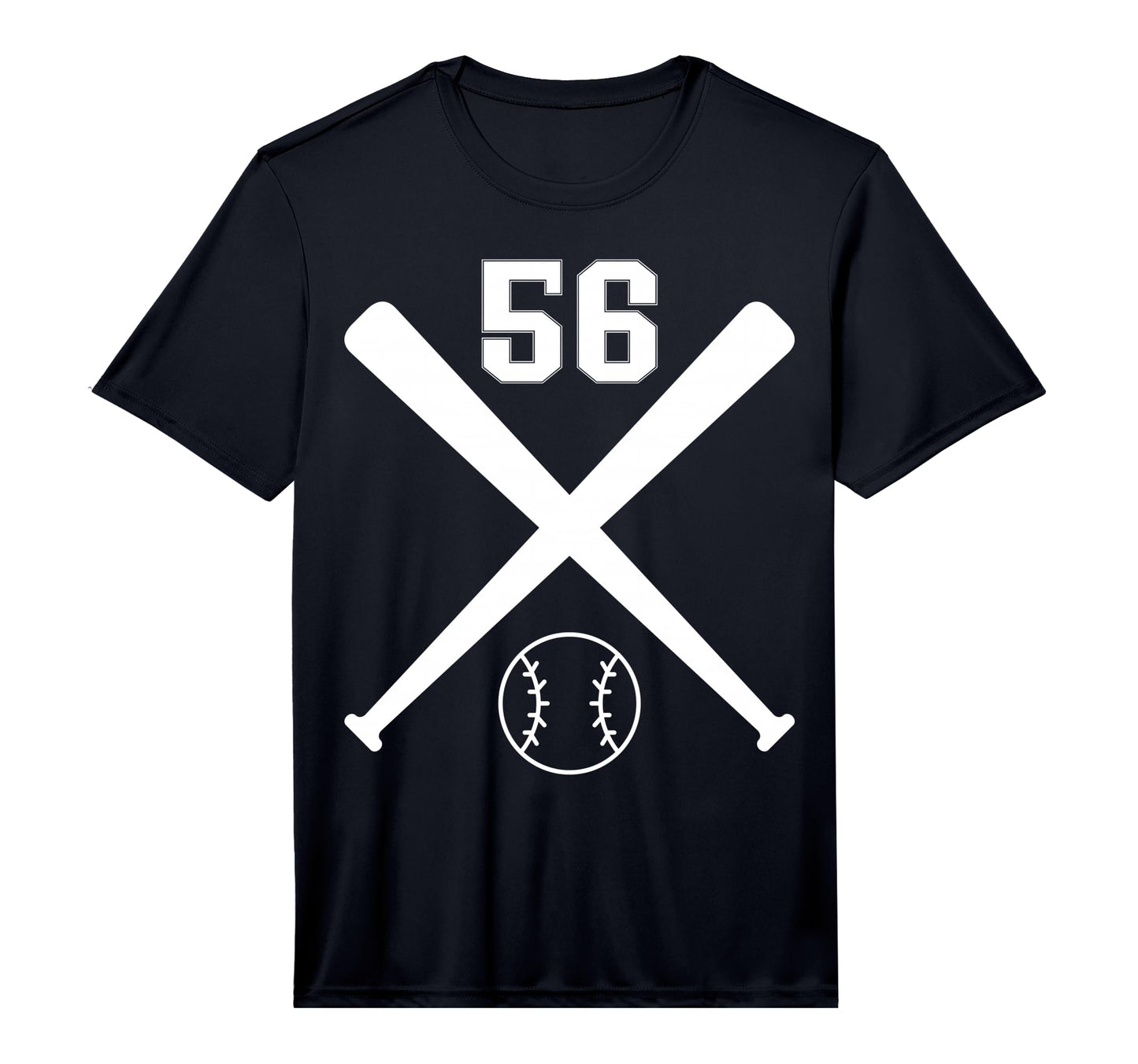Baseball Softball Number 56 Performance T-Shirt - Novelty Apparel Unisex - T-Shirt, Sweatshirt, Hoodie
