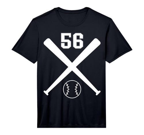 Baseball Softball Number 56 Performance T-Shirt - Novelty Apparel Unisex - T-Shirt, Sweatshirt, Hoodie