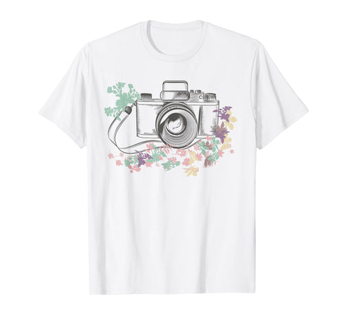 Lovely Camera Floral T-Shirt - Aesthetic Graphic Unisex - T-Shirt, Sweatshirt, Hoodie