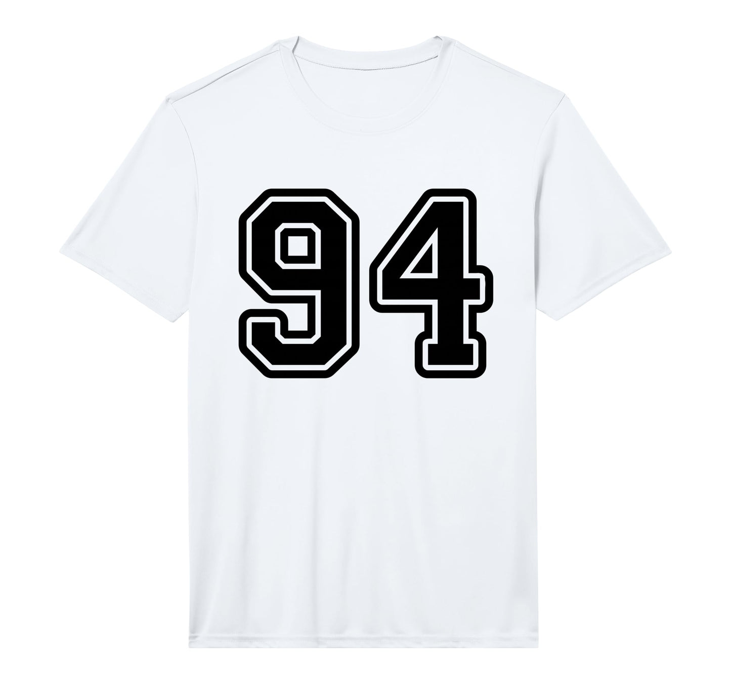 Number 94 Black Sports Team Varsity T-Shirt - Minimalist Print for Adults - T-Shirt, Sweatshirt, Hoodie