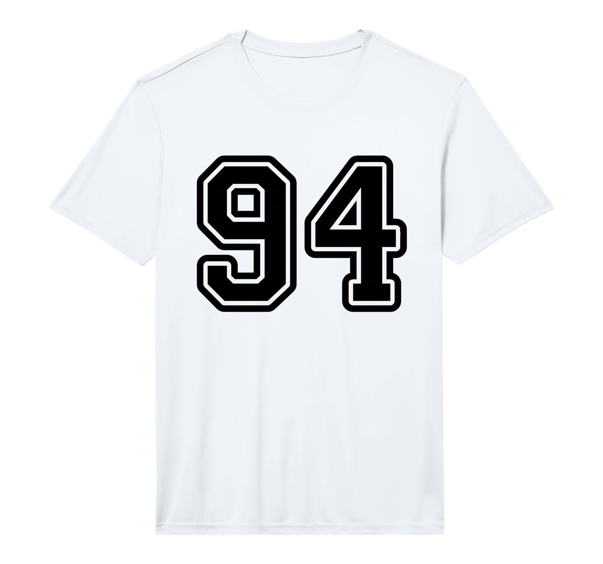 Number 94 Black Sports Team Varsity T-Shirt - Minimalist Print for Adults - T-Shirt, Sweatshirt, Hoodie
