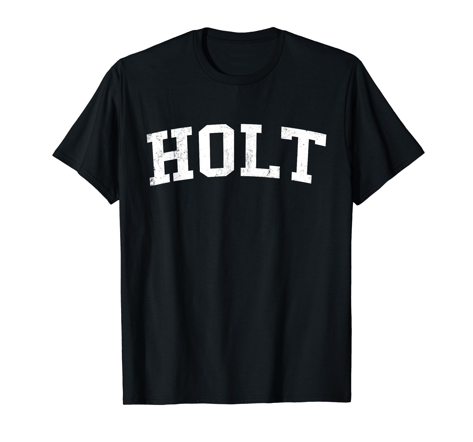 Holt Mi Distressed White Varsity T-Shirt - Custom Art Print Unisex - T-Shirt, Sweatshirt, Hoodie