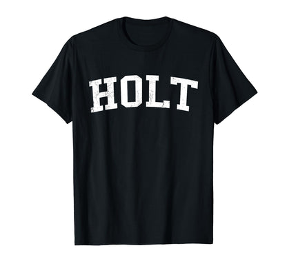 Holt Mi Distressed White Varsity T-Shirt - Custom Art Print Unisex - T-Shirt, Sweatshirt, Hoodie