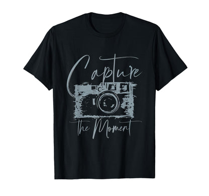 Capture Moment Photography Camera T-Shirt - Fun Novelty Design for Adults - T-Shirt, Sweatshirt, Hoodie