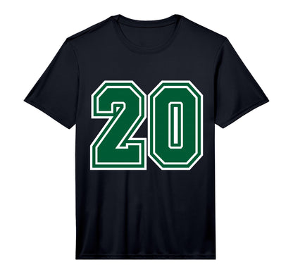 Number 20 Green Sports Team Varsity Number T-Shirt - Unique Graphic Unisex - T-Shirt, Sweatshirt, Hoodie