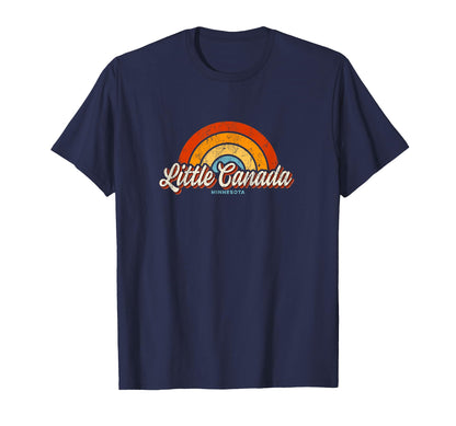 Little Canada Minnesota Mn Rainbow 70S T-Shirt - Graphic Print Men Women - T-Shirt, Sweatshirt, Hoodie