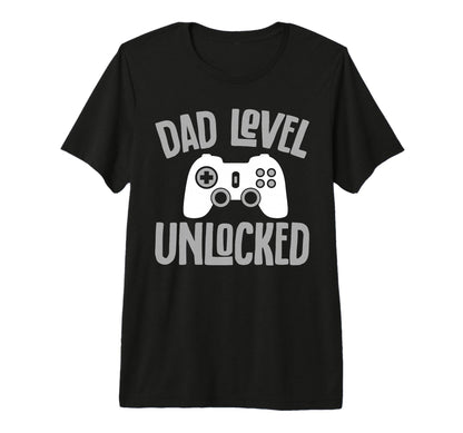 Mens Gamer Dad Funny Dad Level T-Shirt - Fun Novelty Design for Adults - T-Shirt, Sweatshirt, Hoodie