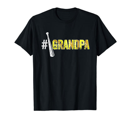 Number One Softball Grandpa Fathers T-Shirt - Custom Art Print Men Women - T-Shirt, Sweatshirt, Hoodie