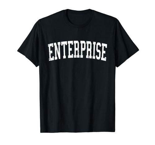 Enterprise Nv Distressed White Varsity T-Shirt - Novelty Apparel Men Women - T-Shirt, Sweatshirt, Hoodie