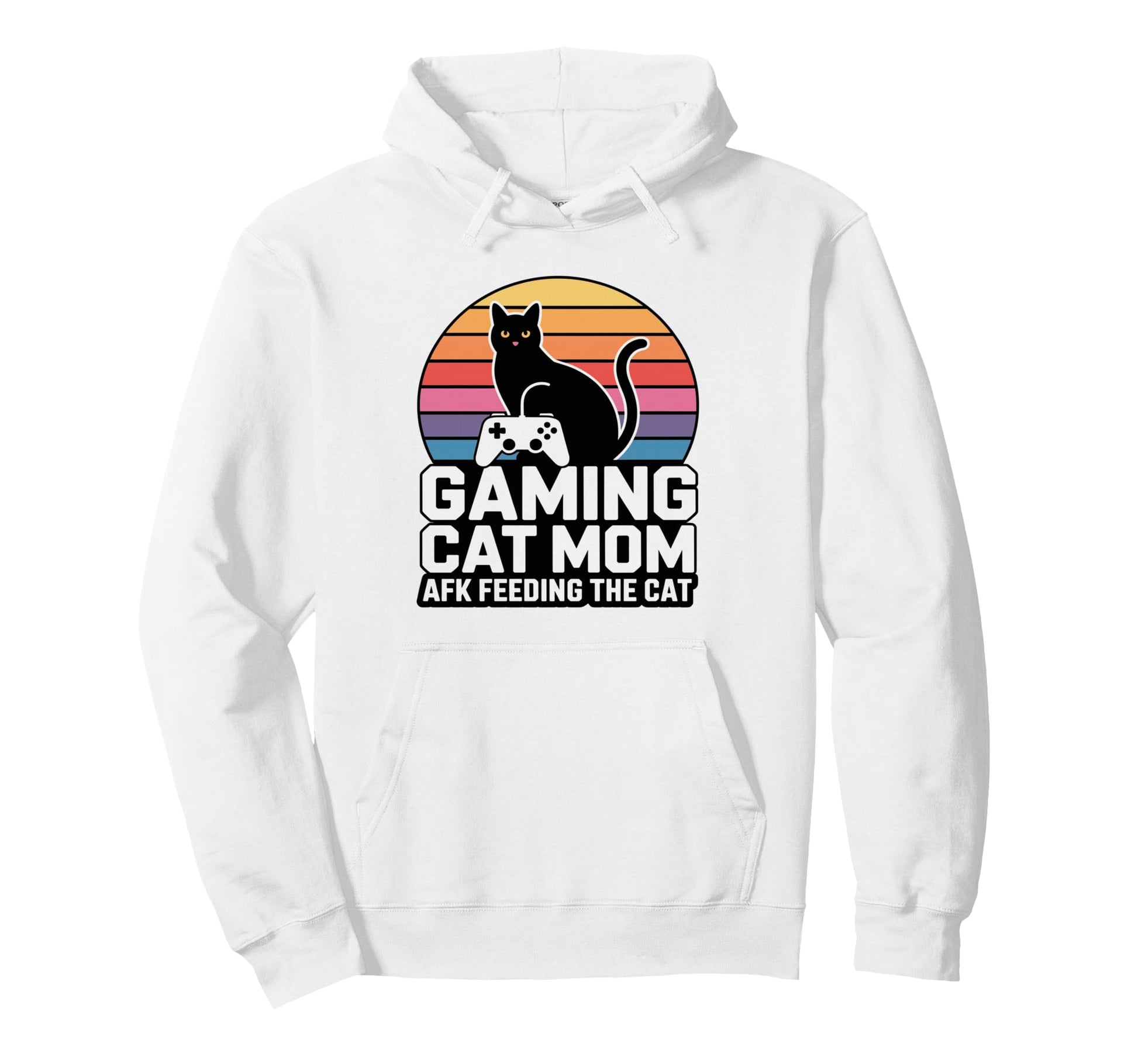 Gaming Cat Mom Afk Feeding Cat Gamer Hoodie - Custom Art Print Men Women - T-Shirt, Sweatshirt, Hoodie
