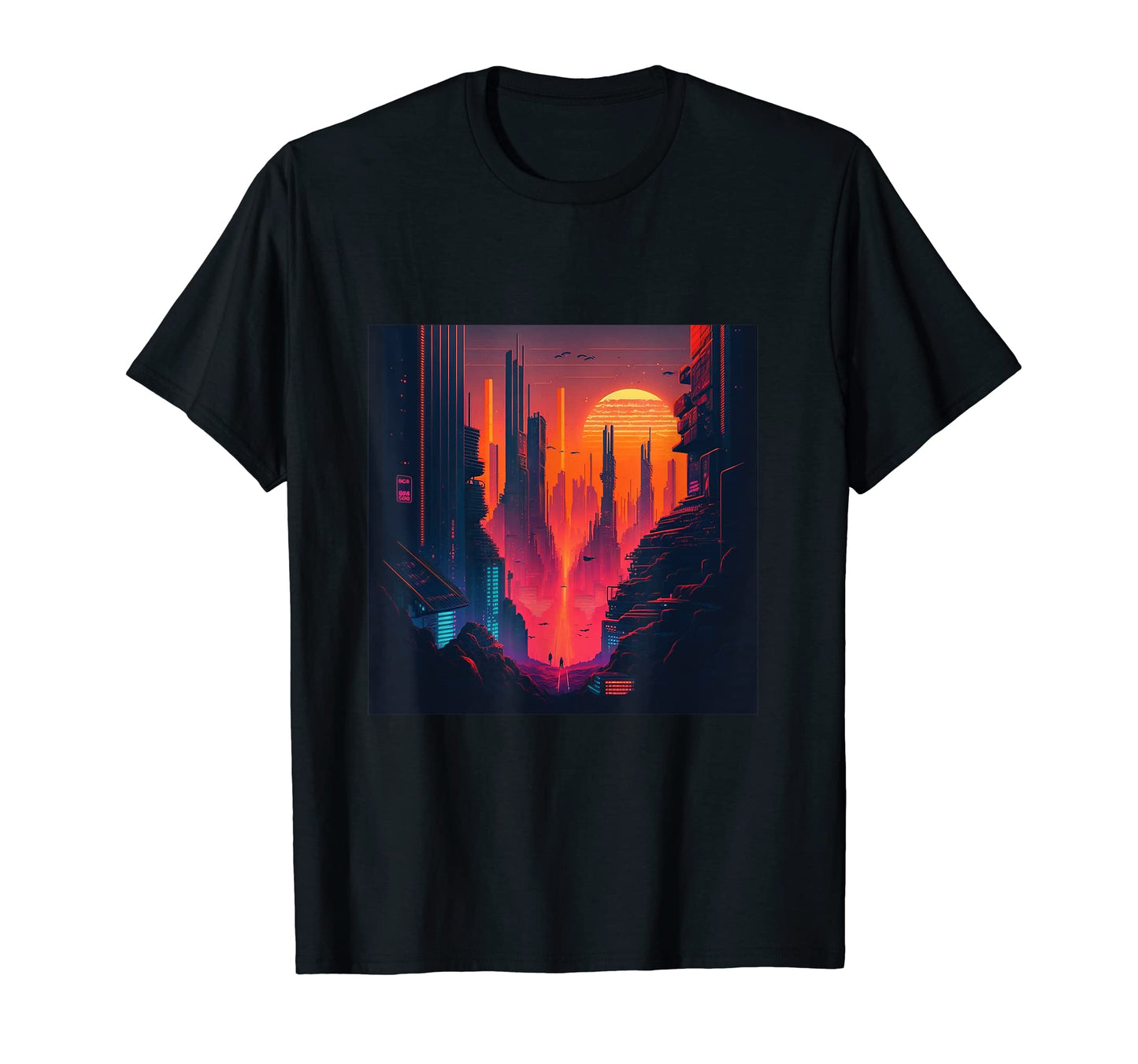Vaporwave City Tech Retrowave Futuristic T-Shirt - Novelty Apparel Unisex - T-Shirt, Sweatshirt, Hoodie