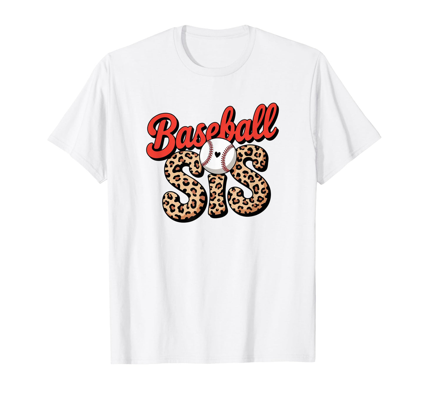 Baseball Sis Sport Lover Leopard T-Shirt - Minimalist Print for Adults - T-Shirt, Sweatshirt, Hoodie