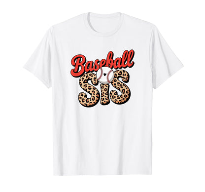 Baseball Sis Sport Lover Leopard T-Shirt - Minimalist Print for Adults - T-Shirt, Sweatshirt, Hoodie