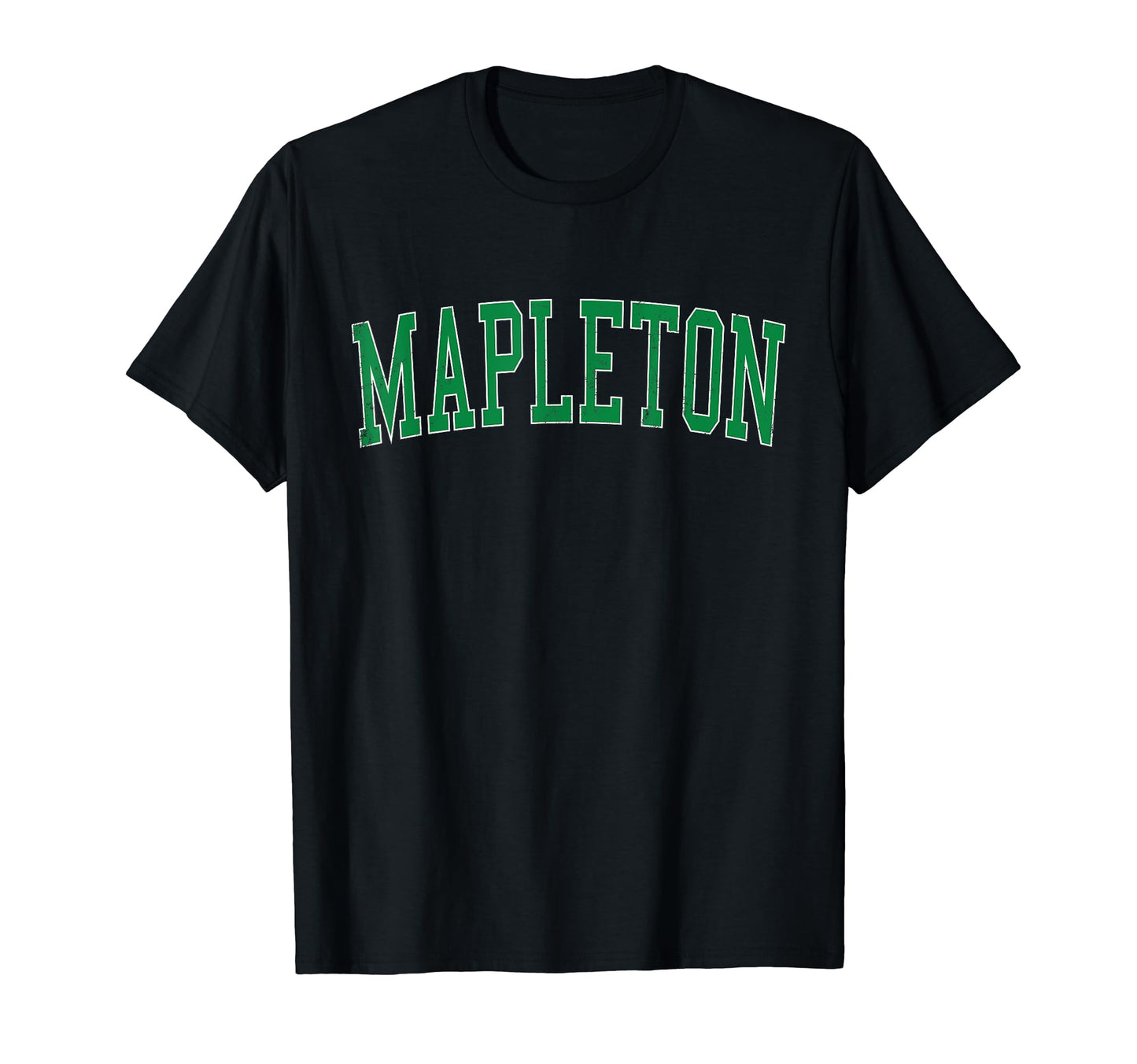 Mapleton Ut Distressed Green Varsity T-Shirt - Minimalist Print Unisex - T-Shirt, Sweatshirt, Hoodie