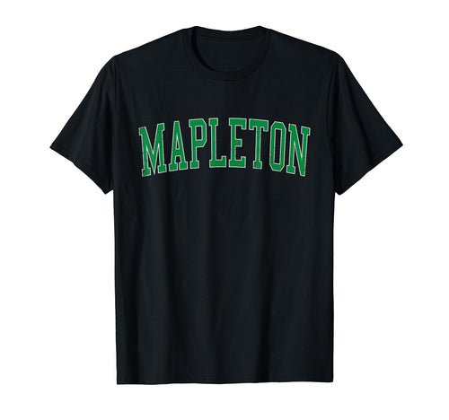 Mapleton Ut Distressed Green Varsity T-Shirt - Minimalist Print Unisex - T-Shirt, Sweatshirt, Hoodie