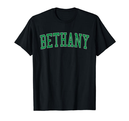 Bethany Or Distressed Green Varsity T-Shirt - Trendy Graphic Unisex - T-Shirt, Sweatshirt, Hoodie