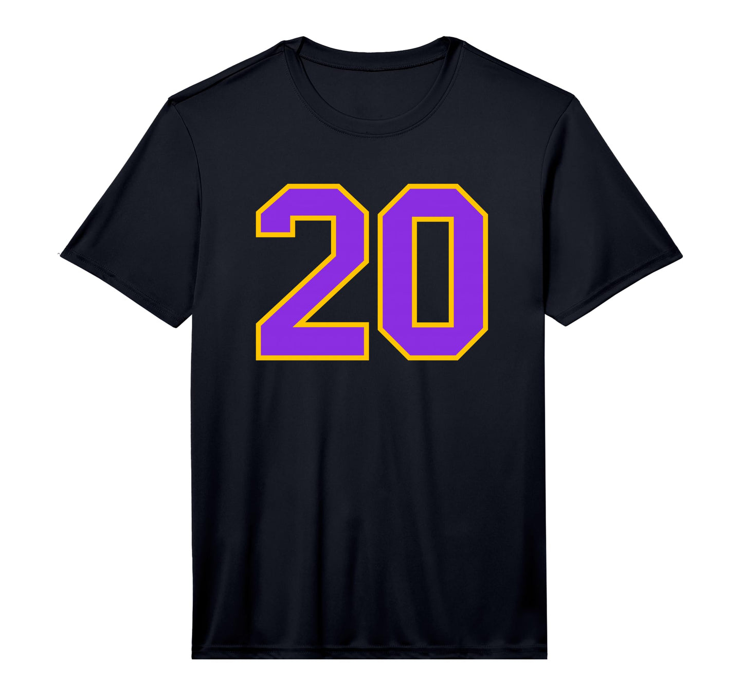 Yellow Purple Sport Team Number 20 T-Shirt - Custom Art Print Unisex - T-Shirt, Sweatshirt, Hoodie