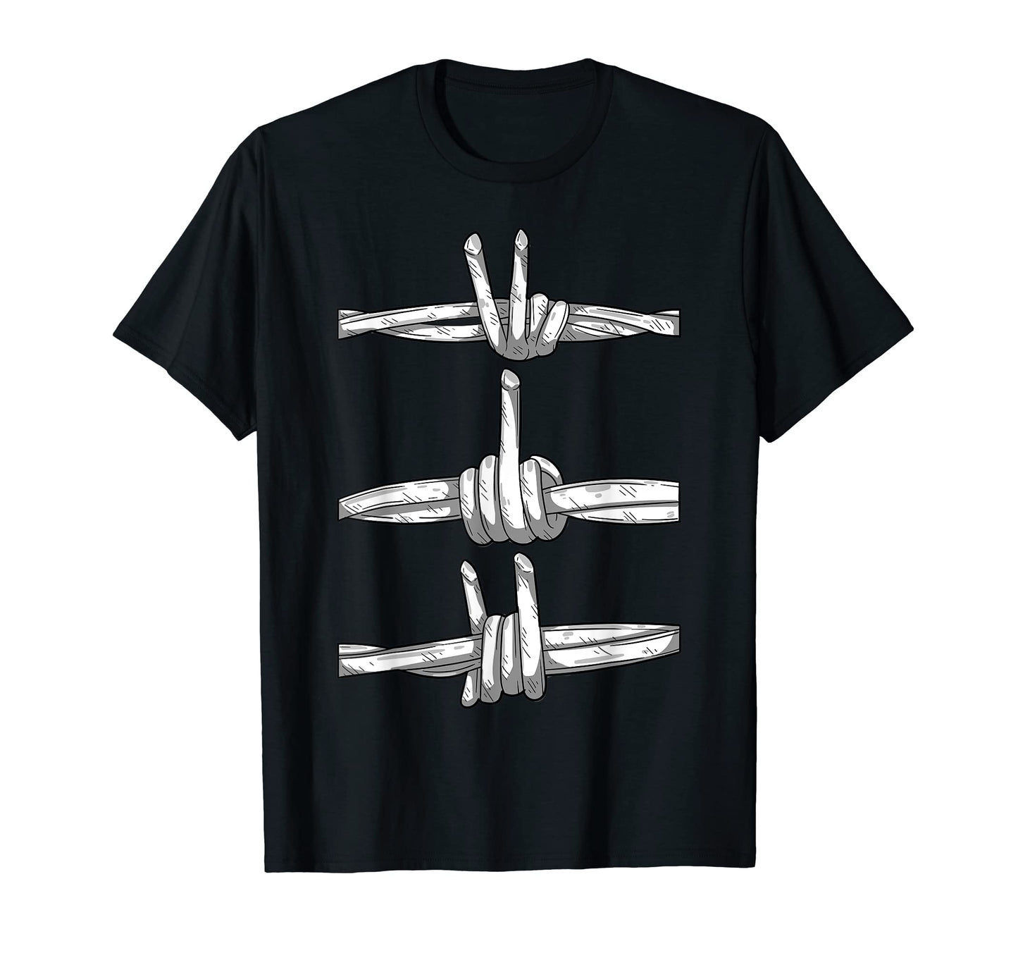 Minimalist Grunge Barbed Wire Peace T-Shirt - Fun Novelty Design Men Women - T-Shirt, Sweatshirt, Hoodie