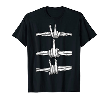 Minimalist Grunge Barbed Wire Peace T-Shirt - Fun Novelty Design Men Women - T-Shirt, Sweatshirt, Hoodie