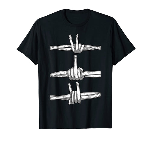 Minimalist Grunge Barbed Wire Peace T-Shirt - Fun Novelty Design Men Women - T-Shirt, Sweatshirt, Hoodie