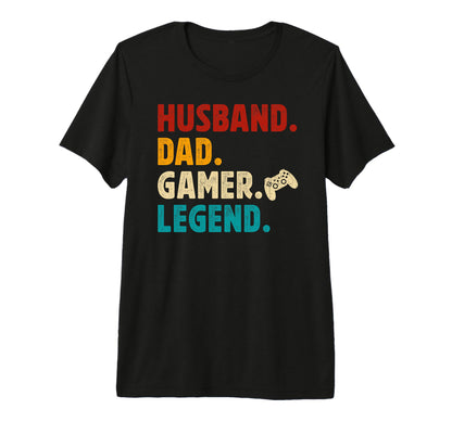 Mens Husband Dad Gamer Dad Gaming T-Shirt - Casual Everyday Wear Unisex - T-Shirt, Sweatshirt, Hoodie
