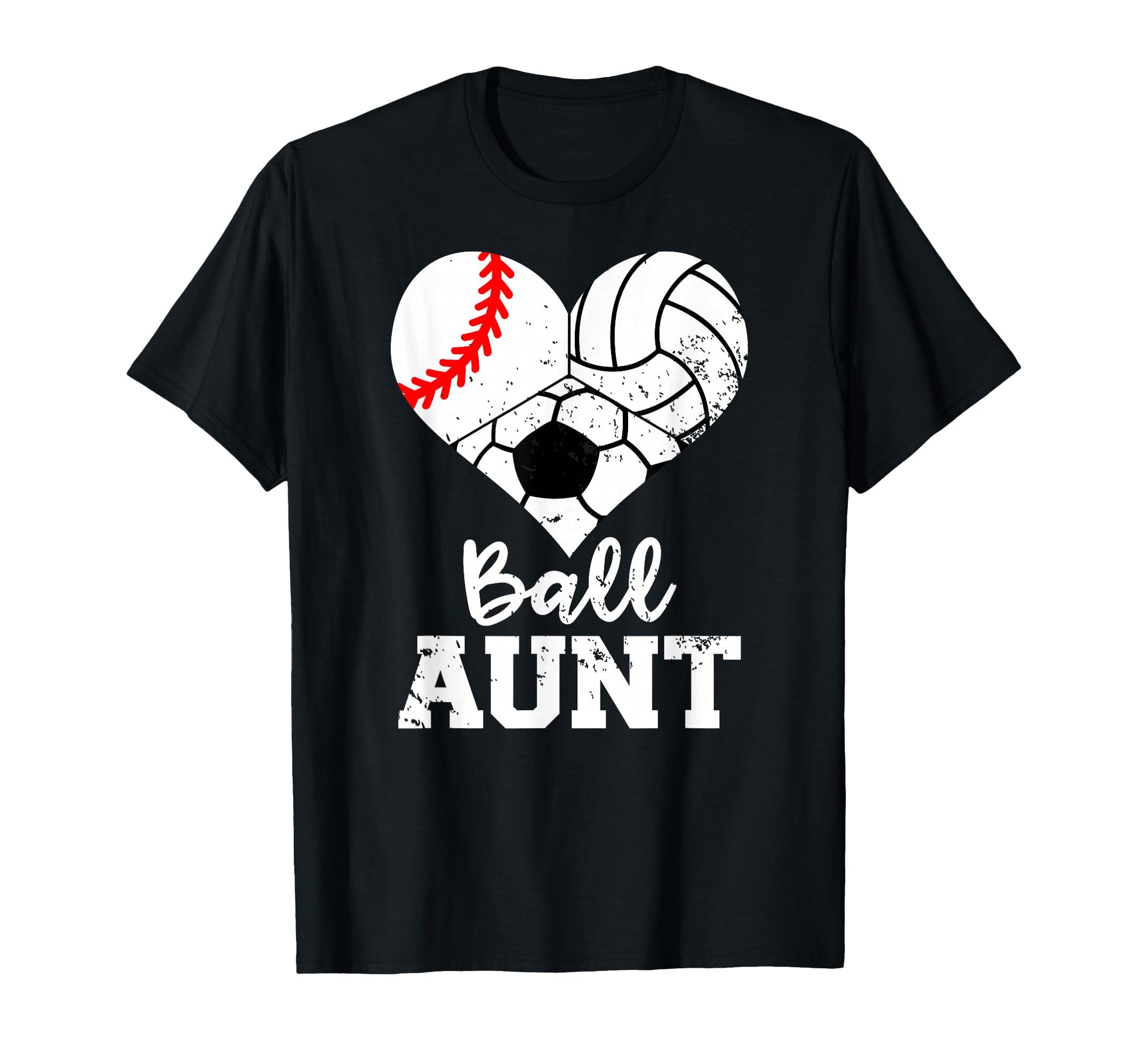 Ball Aunt Heart Baseball T-Shirt - Fun Novelty Design for Adults - T-Shirt, Sweatshirt, Hoodie