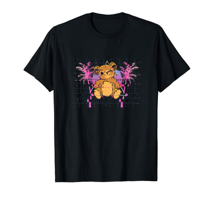 Pixelated Bear Pixelated Palm Trees T-Shirt - Custom Art Print Men Women - T-Shirt, Sweatshirt, Hoodie