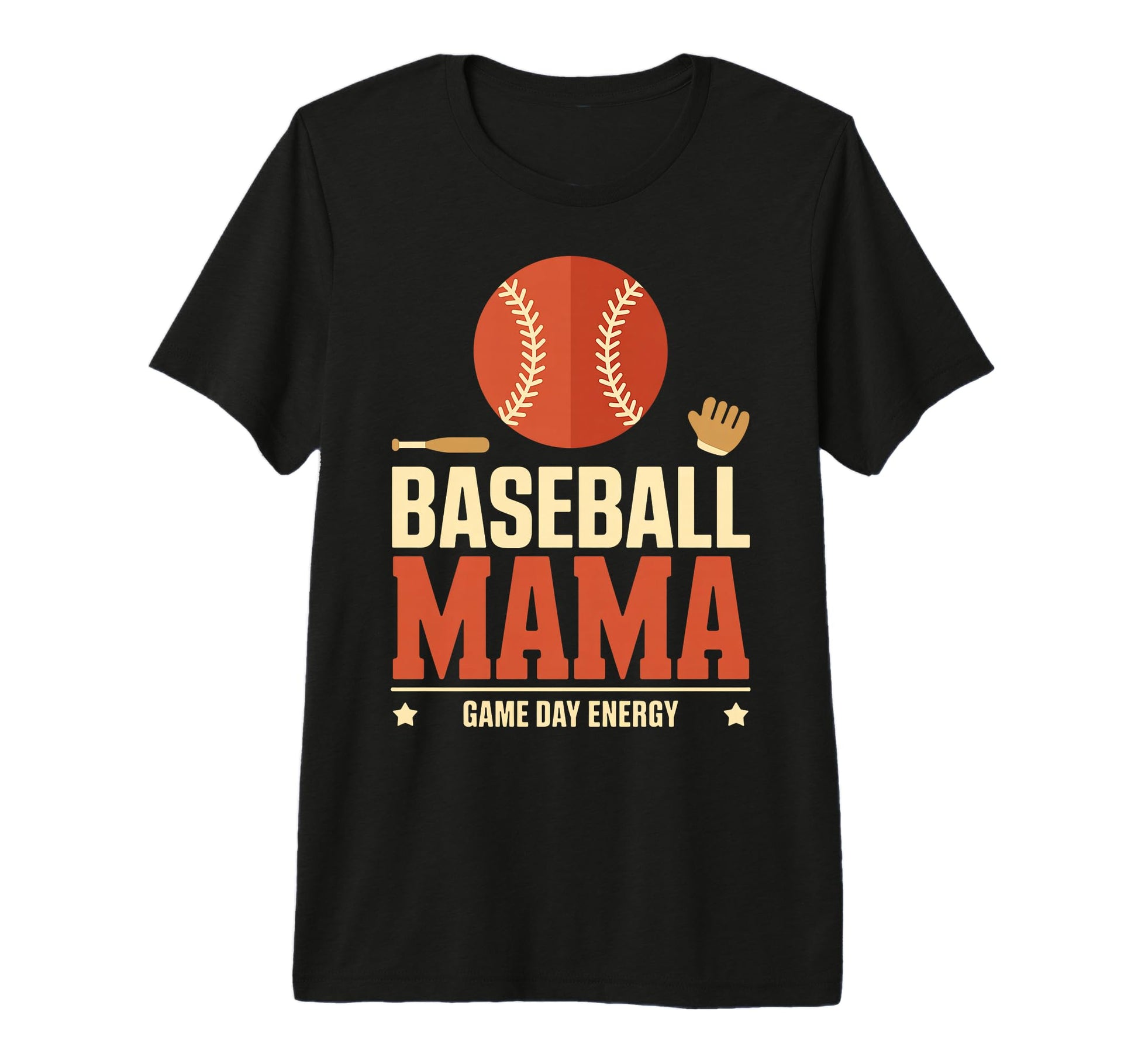 Baseball Mama Game Day Energy T-Shirt - Fun Novelty Design for Adults - T-Shirt, Sweatshirt, Hoodie