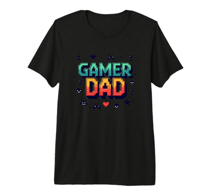 Gamer Dad Pixel Art Fathers Day T-Shirt - Minimalist Print for Adults - T-Shirt, Sweatshirt, Hoodie
