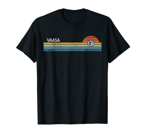 Vaasa Finland Ostrobothnia Synth Stripe T-Shirt - Trendy Graphic Unisex - T-Shirt, Sweatshirt, Hoodie