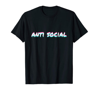 Anti Social Vaporwave Aesthetic Glitch T-Shirt - Aesthetic Graphic Unisex - T-Shirt, Sweatshirt, Hoodie