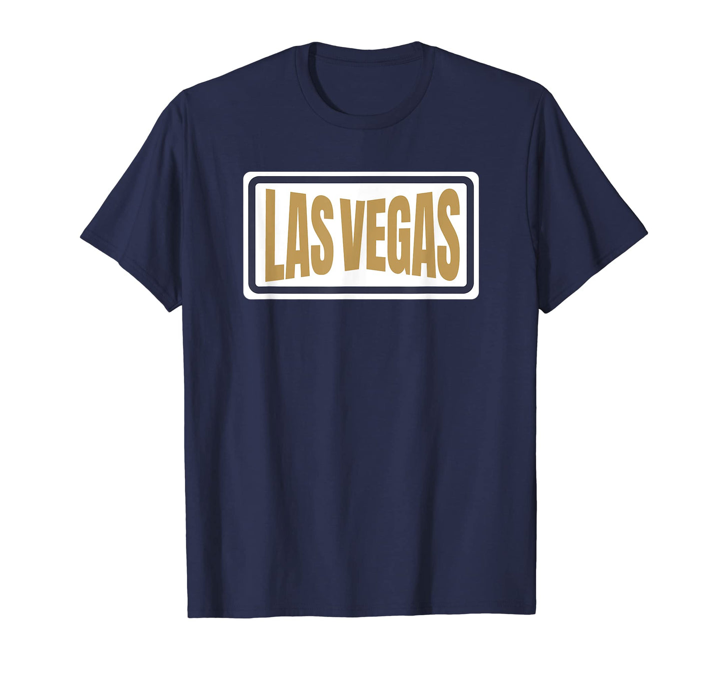 Las Vegas Brown Navy White Striped T-Shirt - Fun Novelty Design for Adults - T-Shirt, Sweatshirt, Hoodie