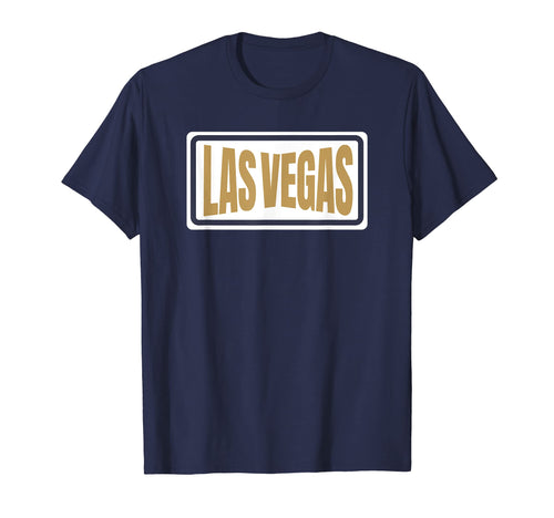 Las Vegas Brown Navy White Striped T-Shirt - Fun Novelty Design for Adults - T-Shirt, Sweatshirt, Hoodie