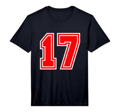 Red Sport Team Number 17 Performance T-Shirt - Streetwear Style Unisex - T-Shirt, Sweatshirt, Hoodie
