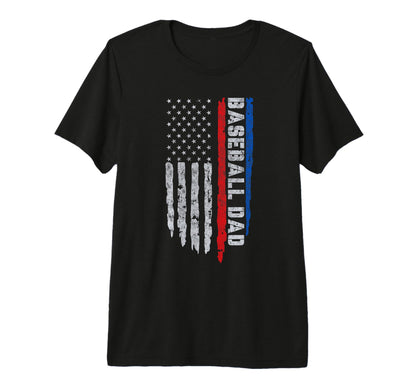 Baseball Us Flag Baseball Dad Player T-Shirt - Unique Graphic Men Women - T-Shirt, Sweatshirt, Hoodie