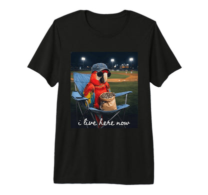 Funny Parrot Baseball Mom I Live T-Shirt - Fun Novelty Design Men Women - T-Shirt, Sweatshirt, Hoodie